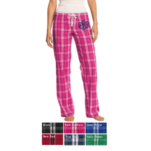 Monogrammed Juniors Pajama Flannel Plaid Pant