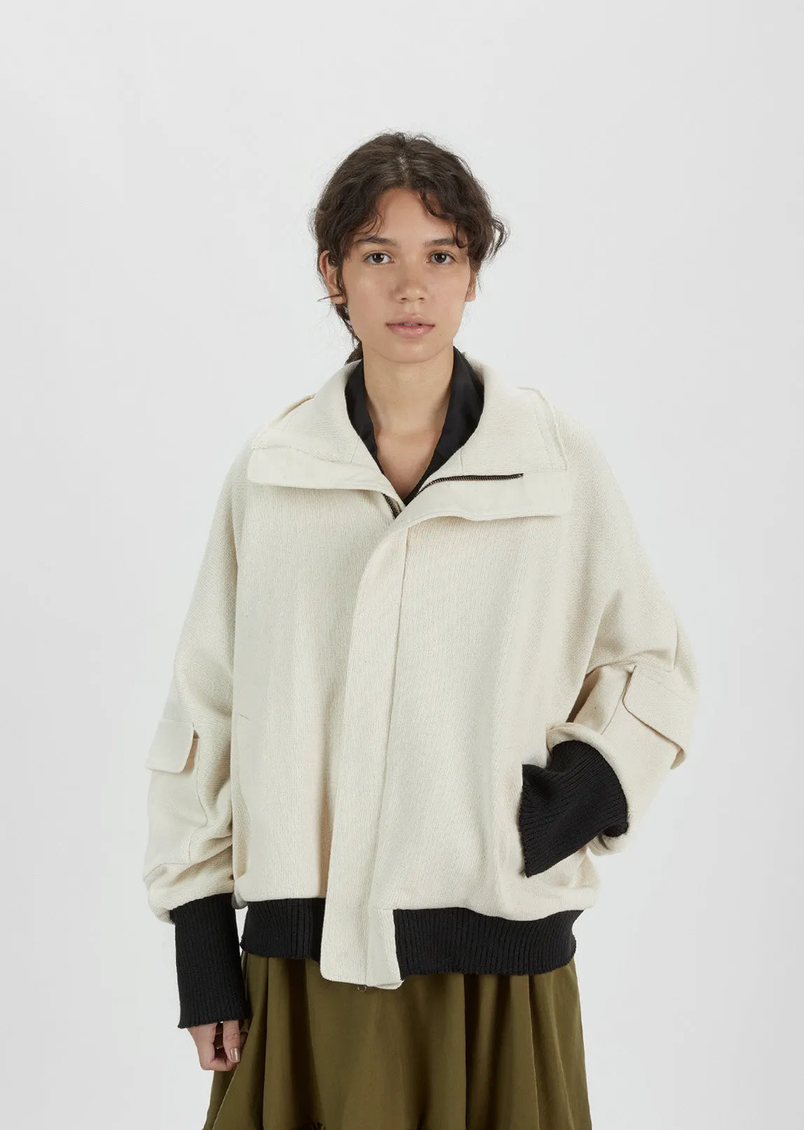 Oversized Cotton Blouson Jacket