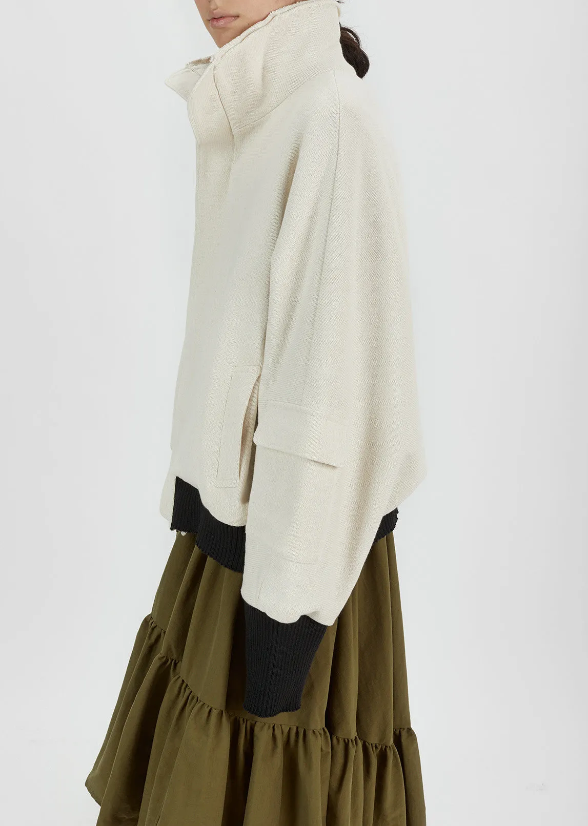 Oversized Cotton Blouson Jacket
