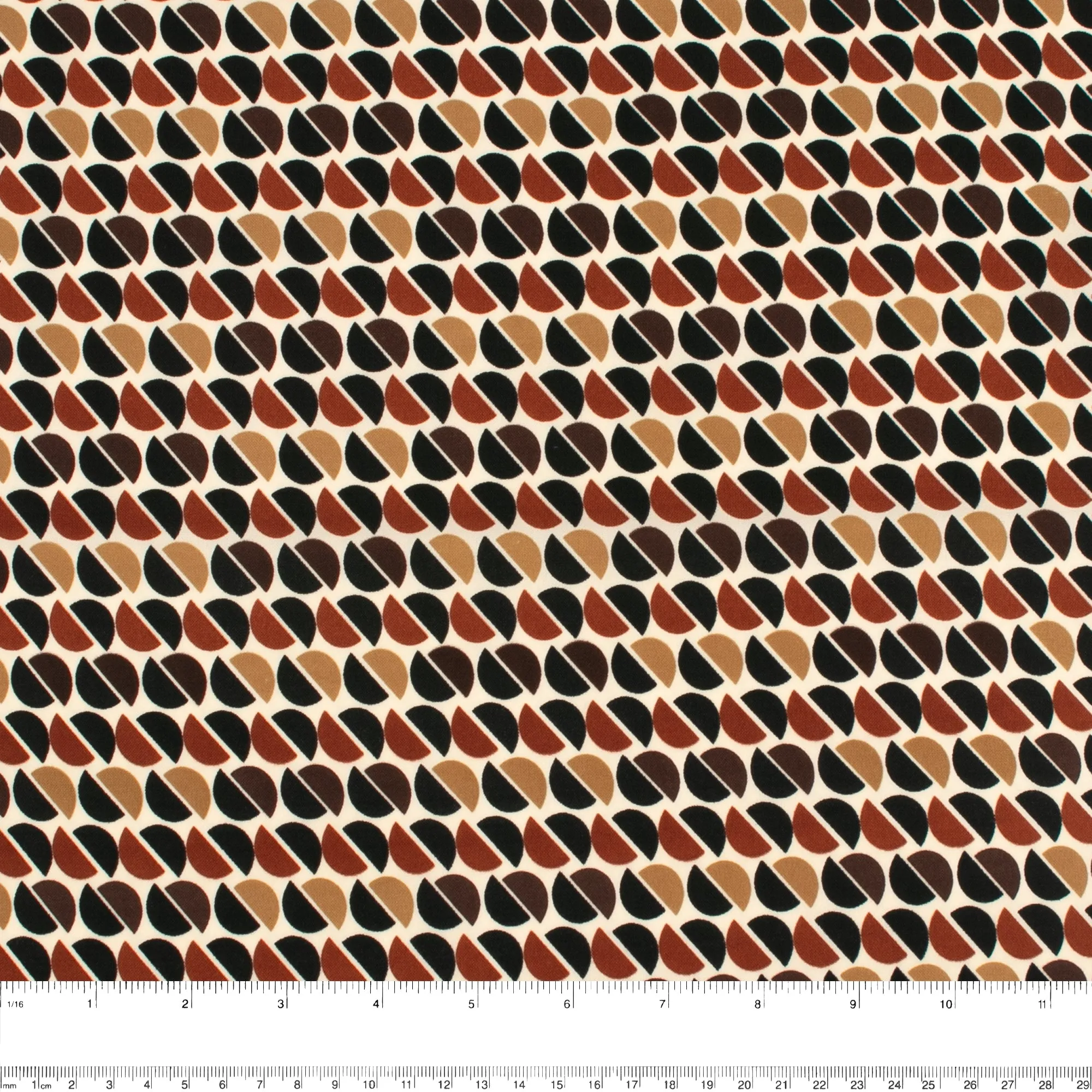 Printed Peachskin - EMMA - Half cercle - Brown