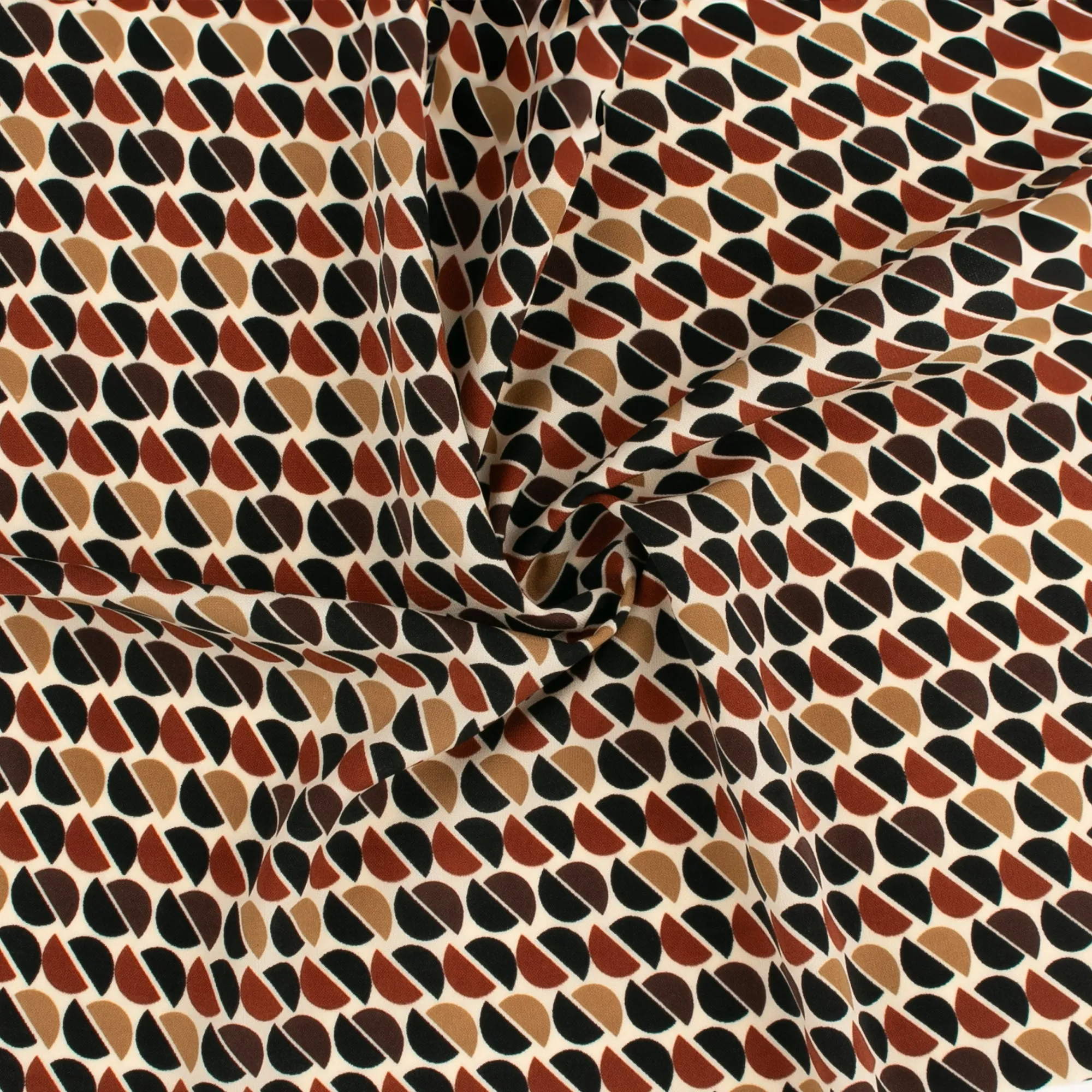 Printed Peachskin - EMMA - Half cercle - Brown