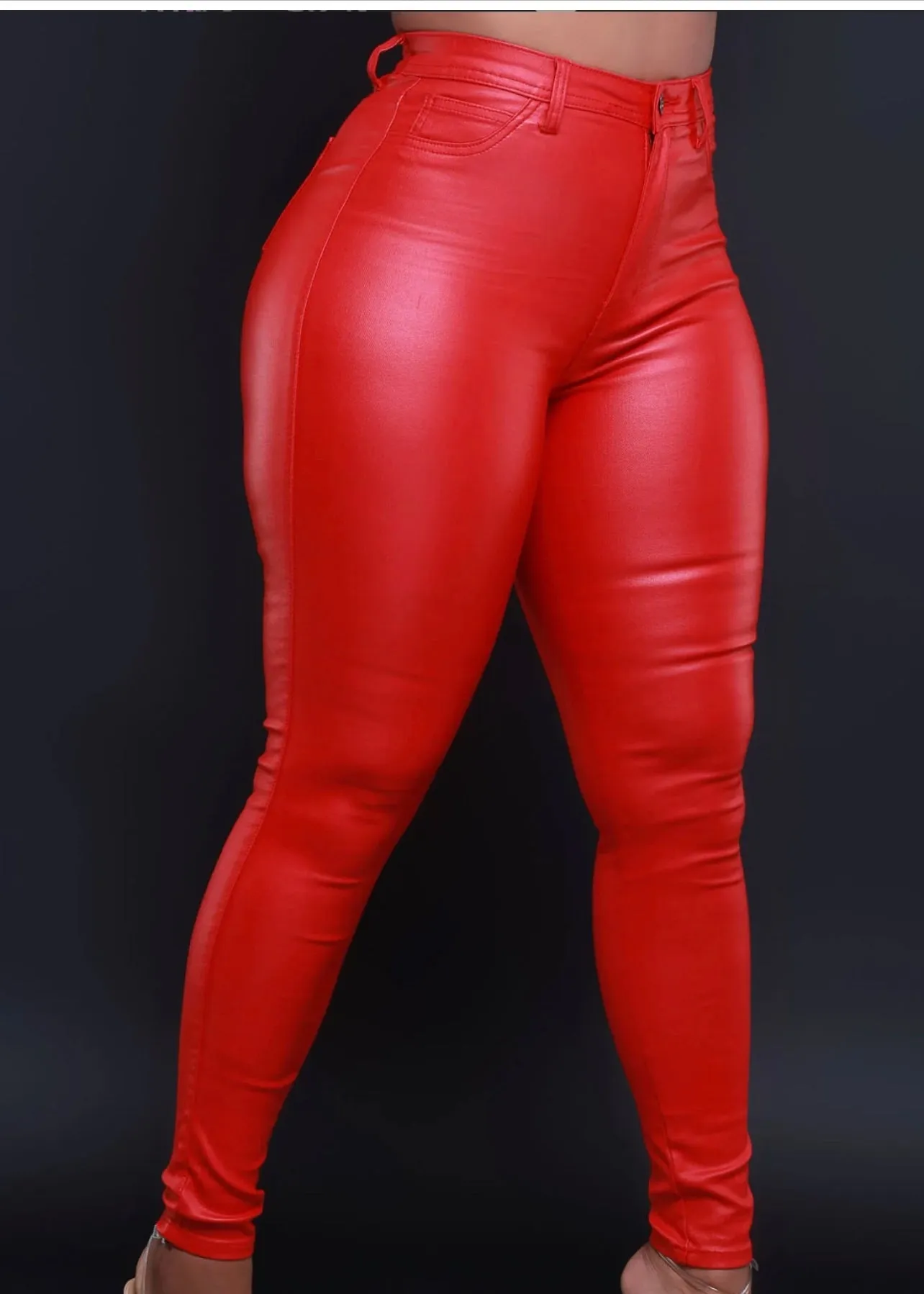 "SHOWING OUT" MATTE RED PANTS
