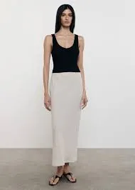 Rib Sweater Knit Scoop Tank Black