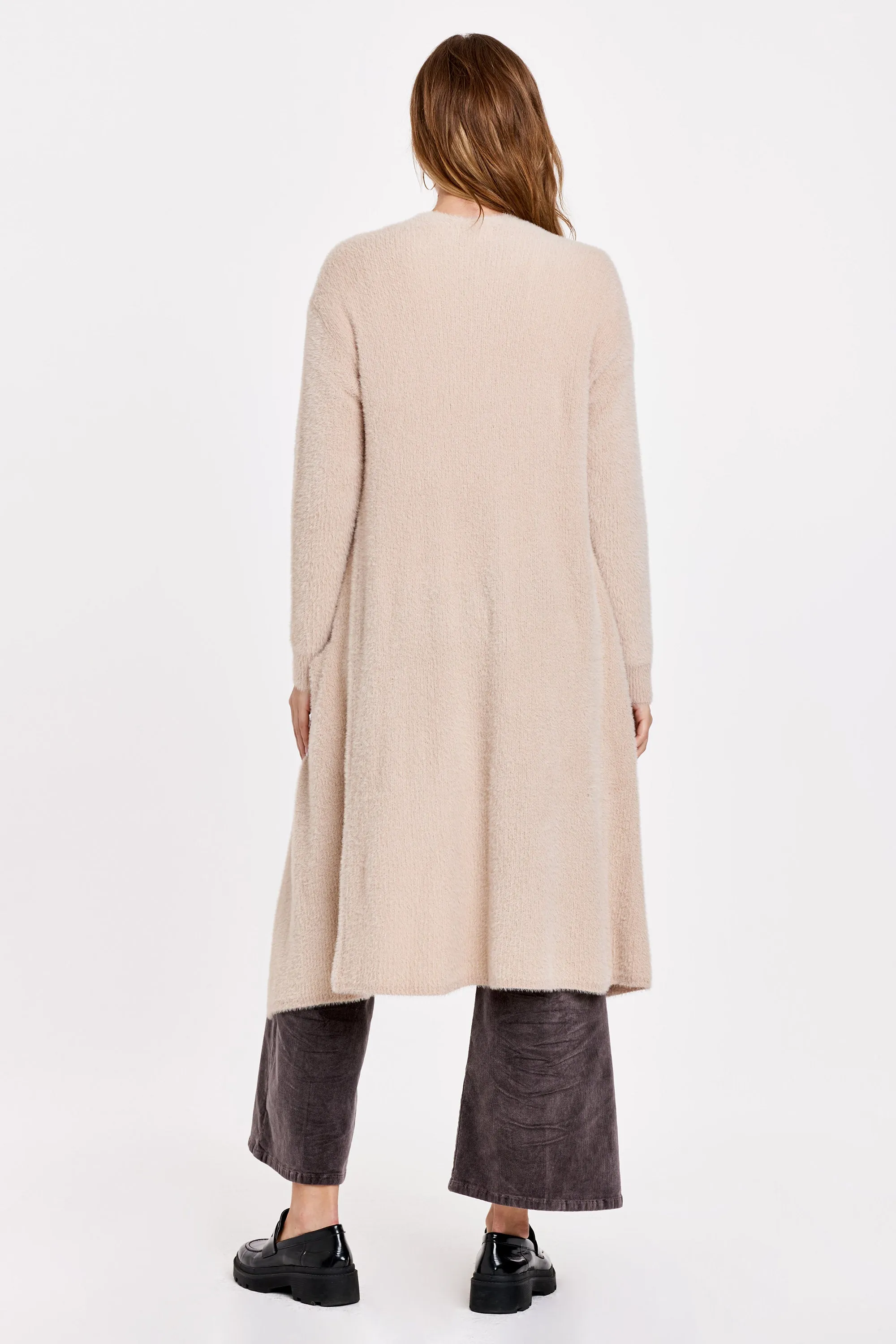 RUBIE DROP SHOULDER SWEATER CARDIGAN LIGHT BEIGE