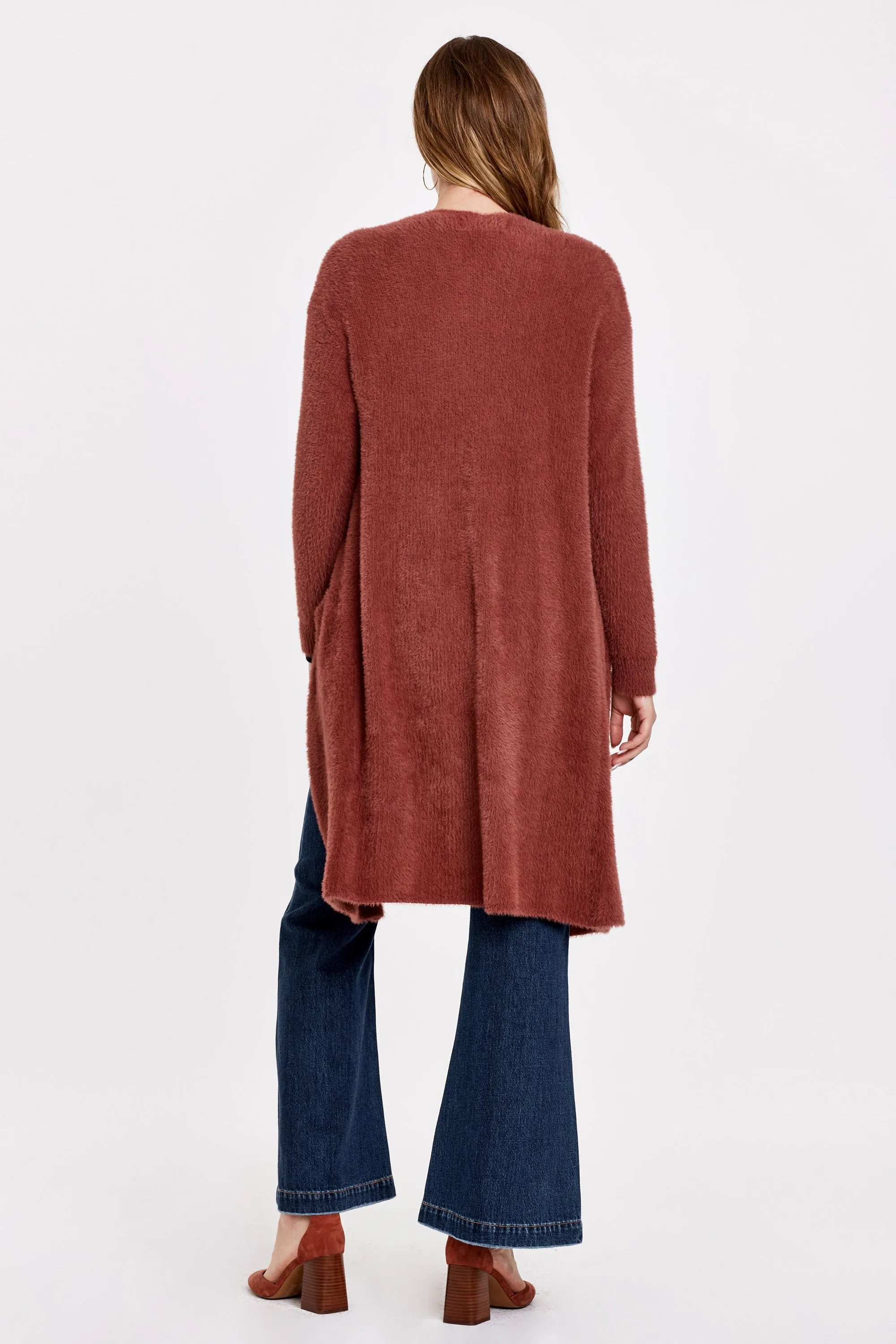 RUBIE DROP SHOULDER SWEATER CARDIGAN ROSE WATER