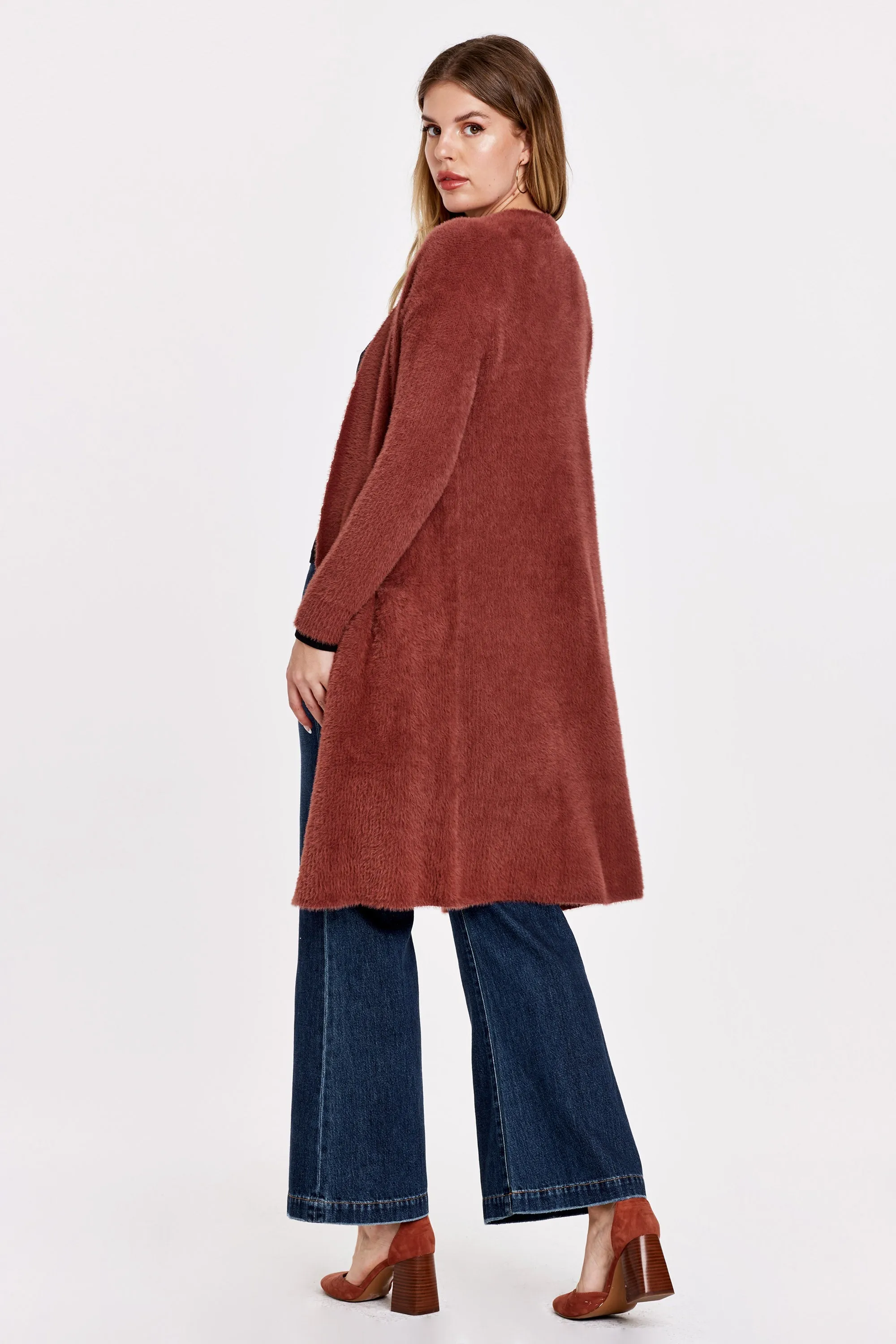 RUBIE DROP SHOULDER SWEATER CARDIGAN ROSE WATER
