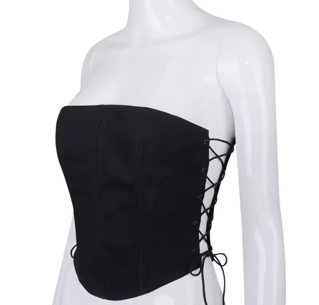 Sexy Adjustable Black Corset Top