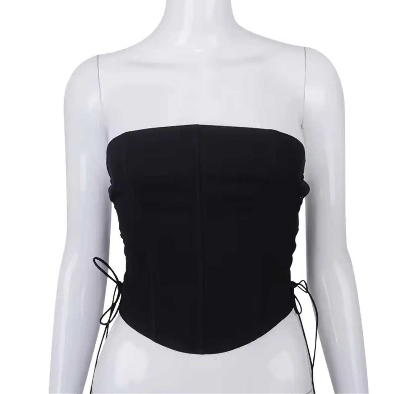 Sexy Adjustable Black Corset Top