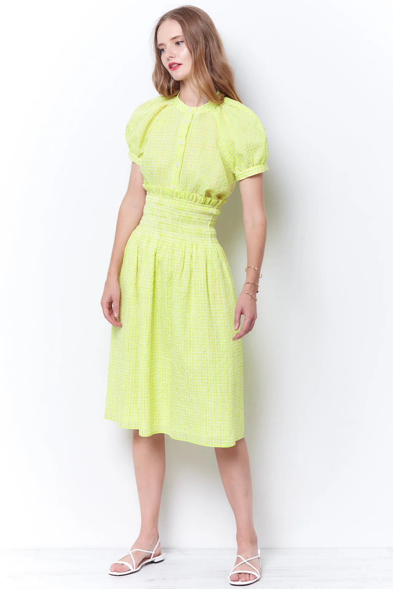 SIDNEY Puff Sleeve Top - Neon