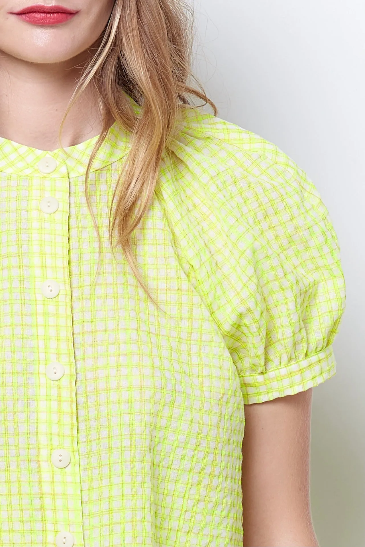 SIDNEY Puff Sleeve Top - Neon