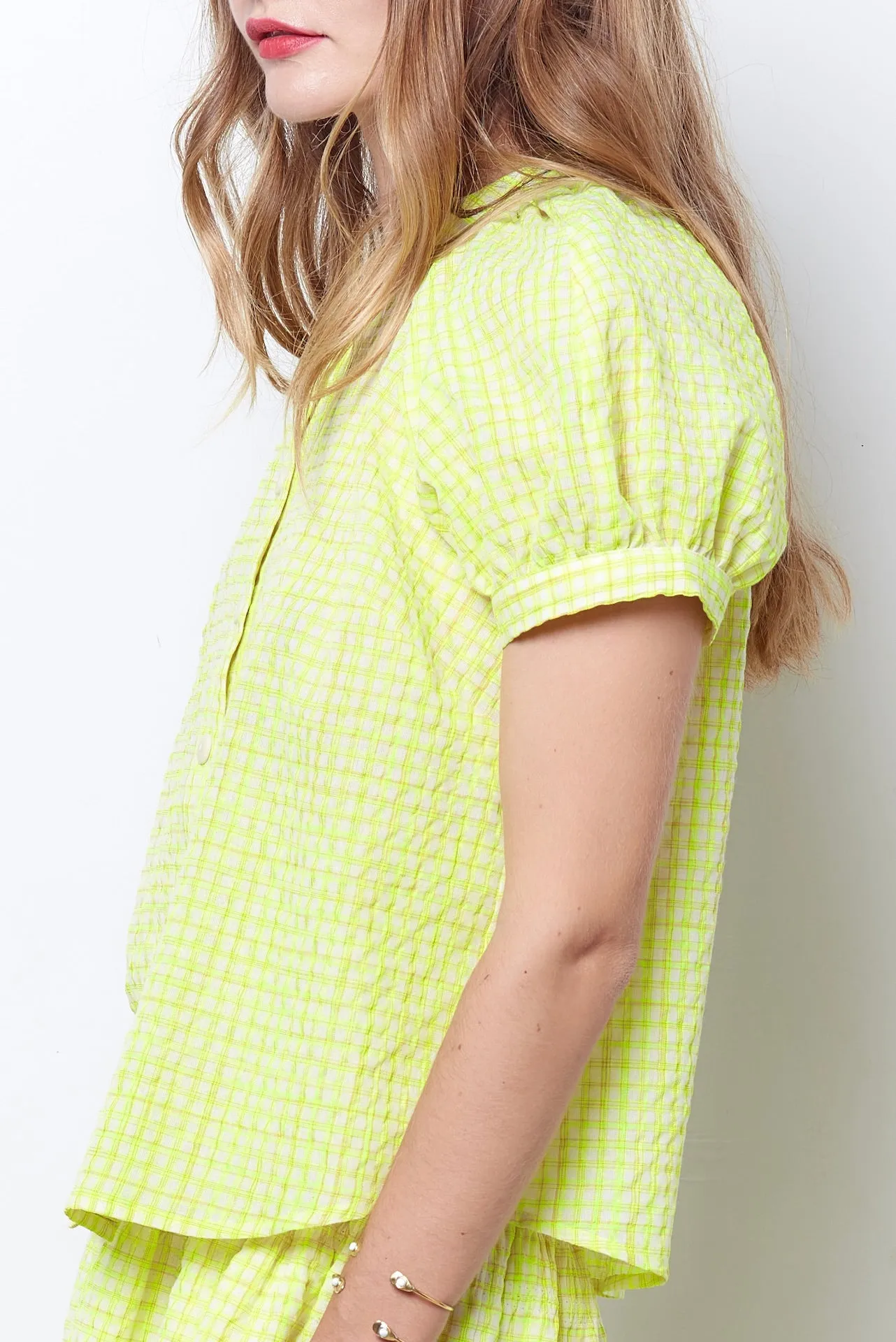 SIDNEY Puff Sleeve Top - Neon