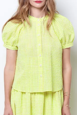 SIDNEY Puff Sleeve Top - Neon