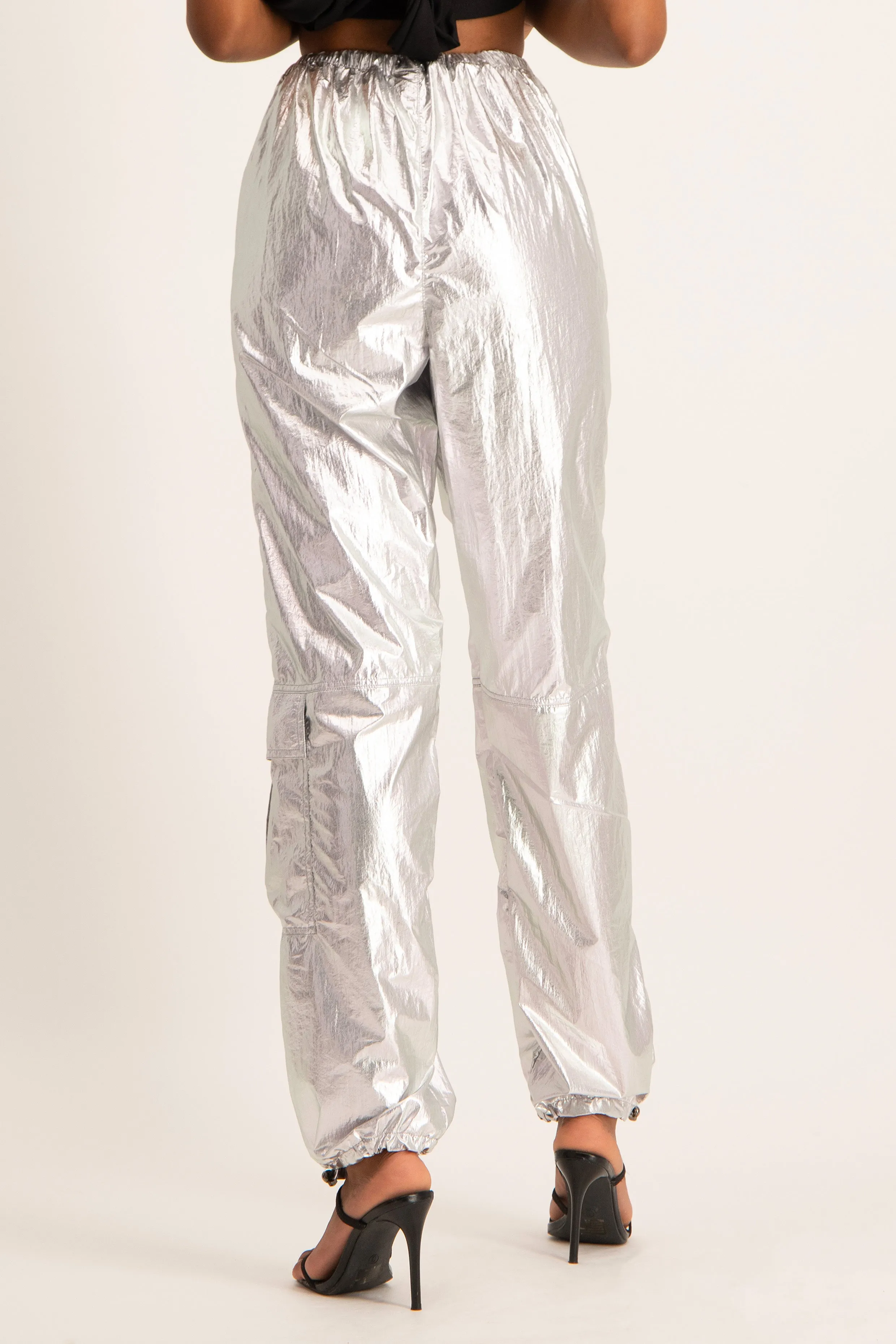 Silver Parachute Pant