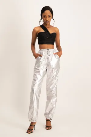 Silver Parachute Pant