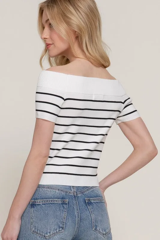 Time To Go Off Shoulder Sweater Top