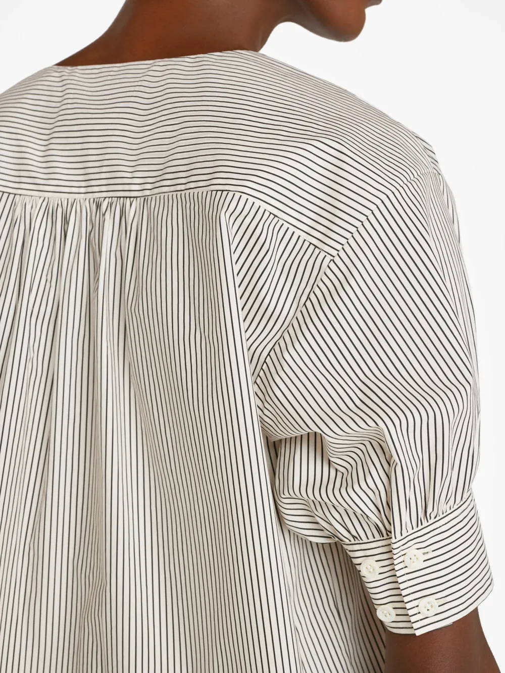 V-Neck Popover Top ~ Bone Multi