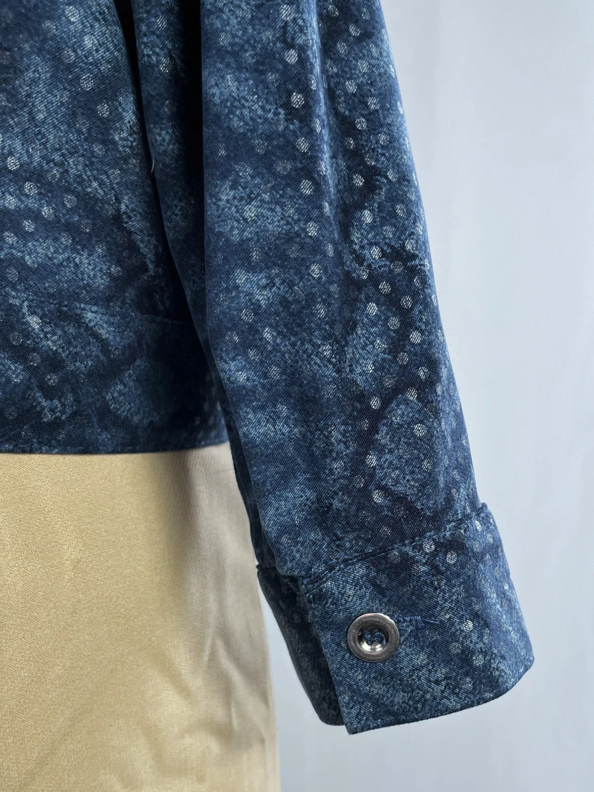 Vintage Cervelle Size 18 Blue & Silver Snake Print & Dots Jacket