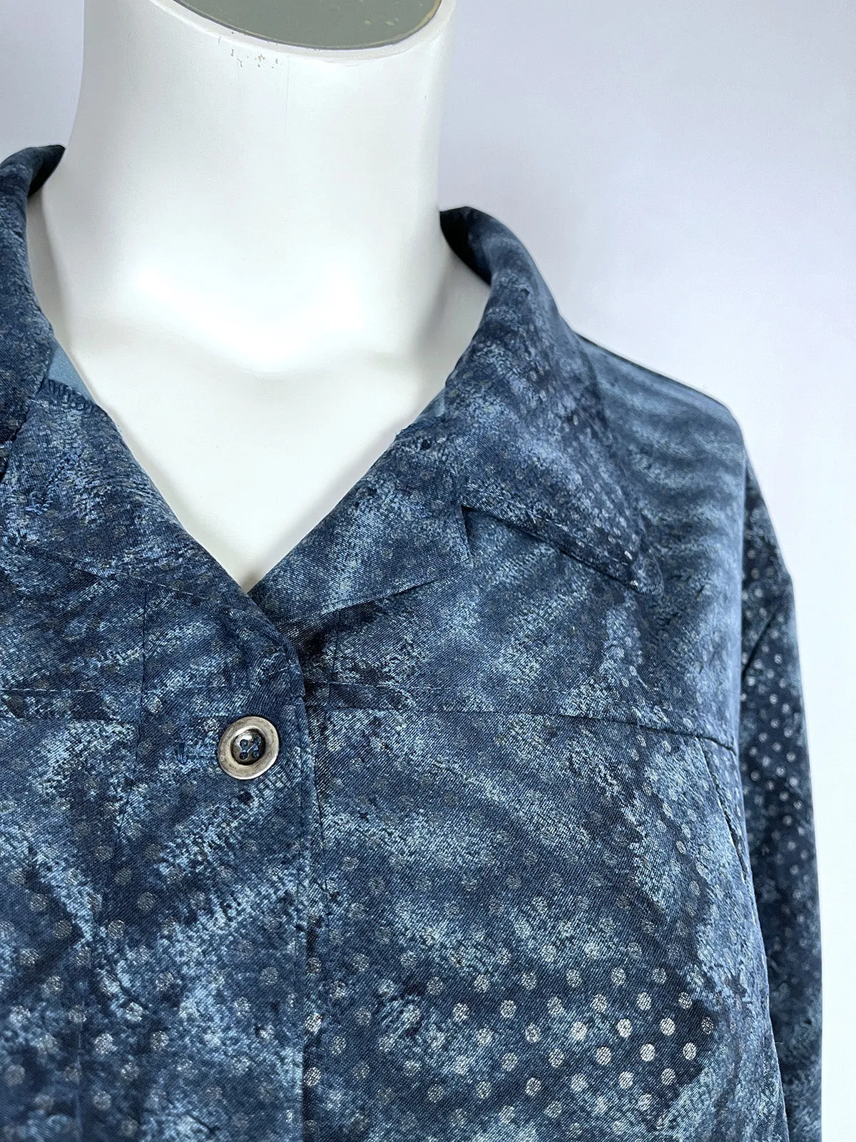Vintage Cervelle Size 18 Blue & Silver Snake Print & Dots Jacket