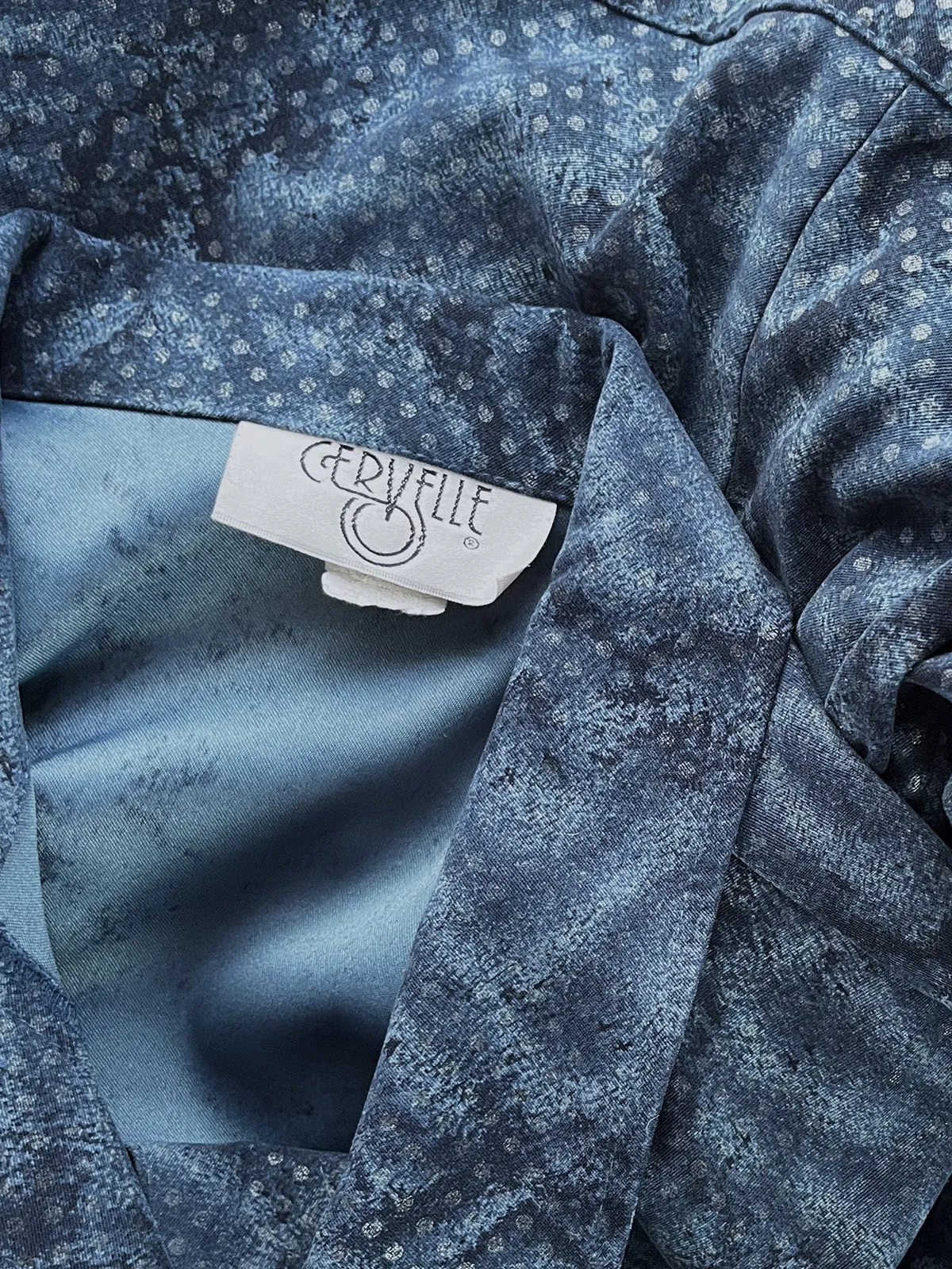 Vintage Cervelle Size 18 Blue & Silver Snake Print & Dots Jacket