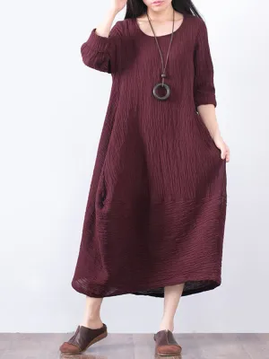Vintage Irregular Loose Women Dresses
