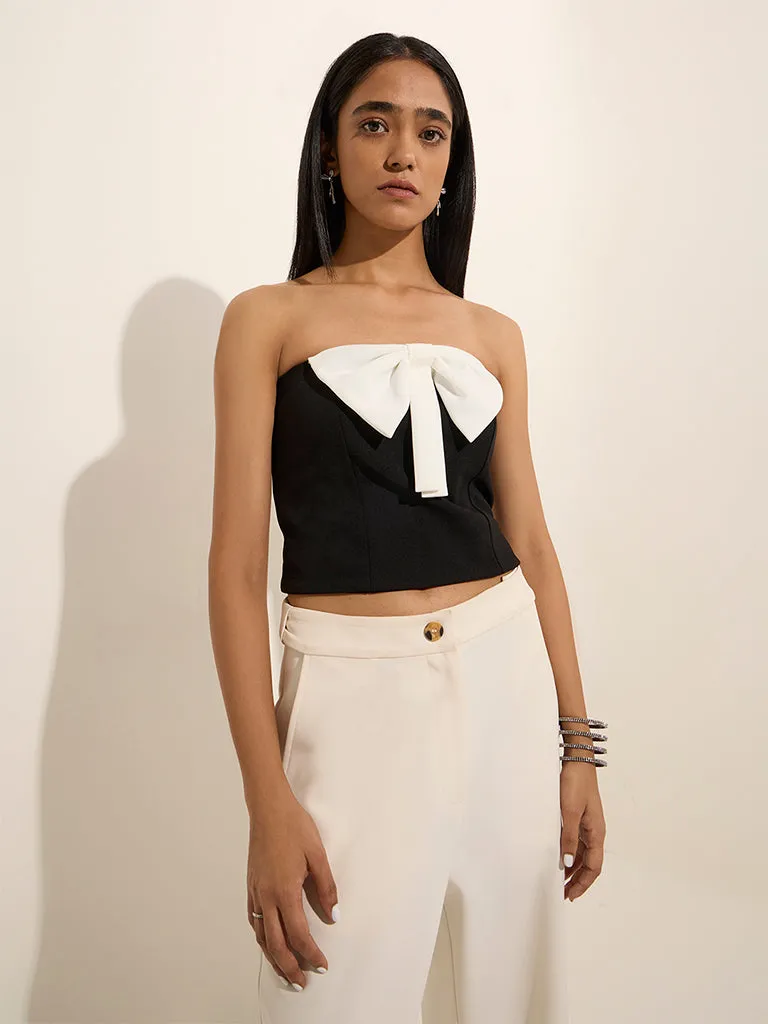 Wardrobe Black Bow Design Off-Shoulder Top