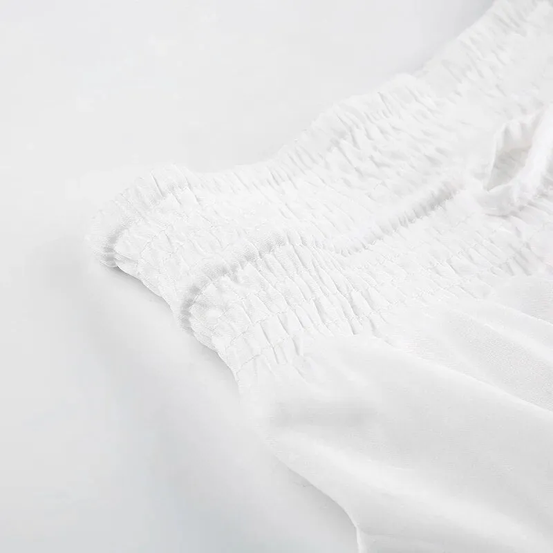 White Loose Low Waist Maxi Skirt