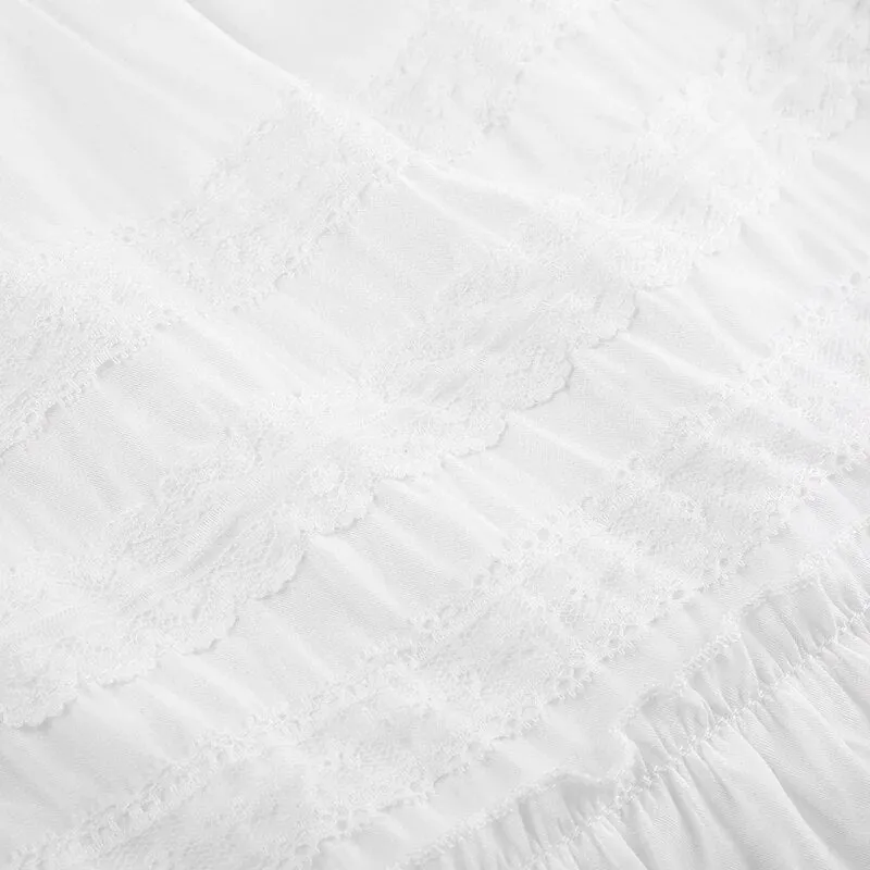 White Loose Low Waist Maxi Skirt